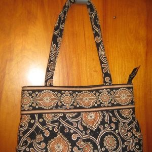 Vera Bradley Retired Caffe Latte Handbag Purse Bla